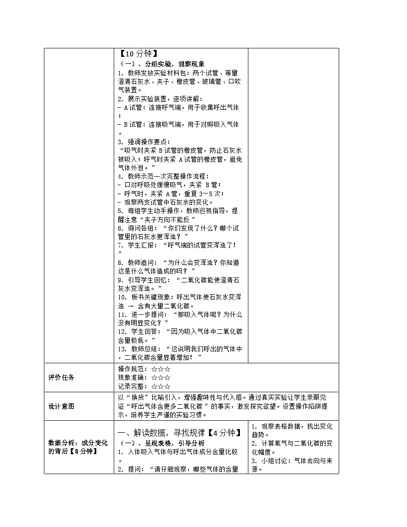 《15.1 人体与外界进行气体交换（第二课时）》教学设计（表格版）-2025-2026学年苏科版（2024）生物八年级上册第3页