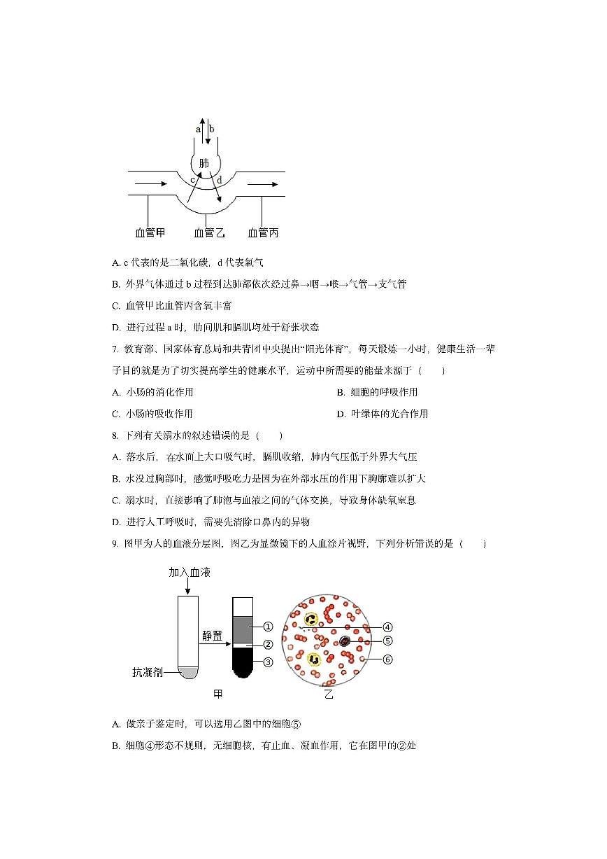 山东省滕州市2025-2026学年八年级上学期期中模拟生物试卷（学生版）第3页