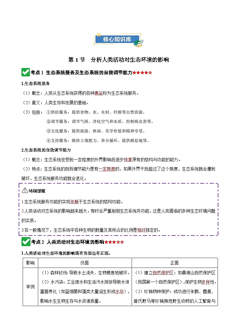 2024版人教版八年级上册生物第五单元第二章 生态安全（知识清单）第3页