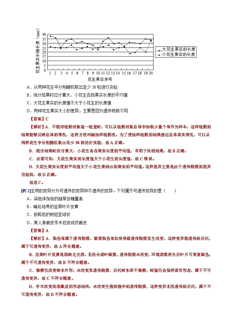 6.2.5 生物的变异（提升讲义）生物新教材人教版八年级下册（解析版）第2页