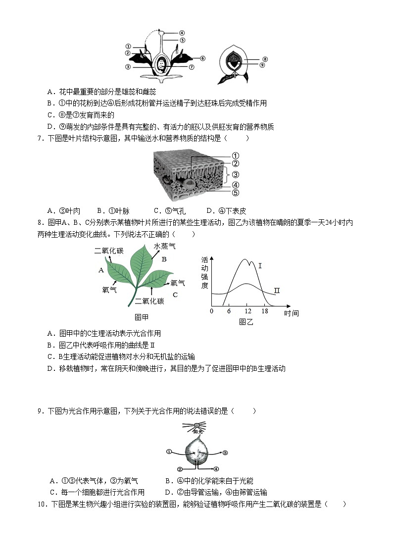 福建省漳州市云霄一中分校集团校七年级下学期期中考试生物试题-A4第2页