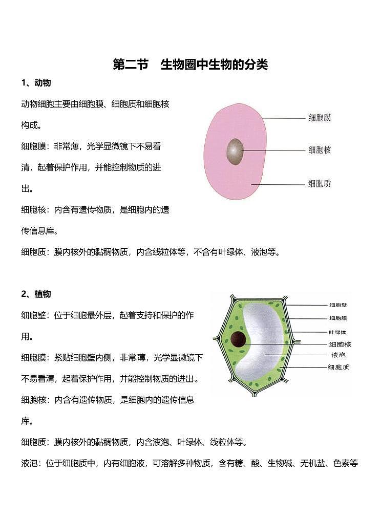 中考第一轮复习初中生物知识点归纳第3页