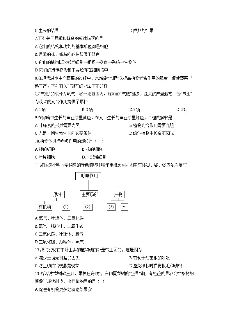 2025-2026学年河南省安阳市林州市部分学校七年级上学期12月月考生物试卷（学生版）第2页