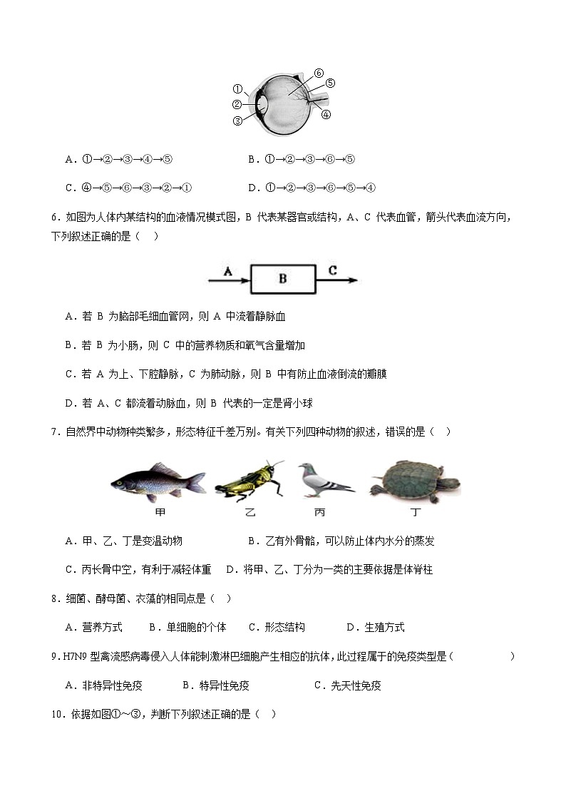 2024年中考生物（安徽）第三次模拟考试（含答案）第3页