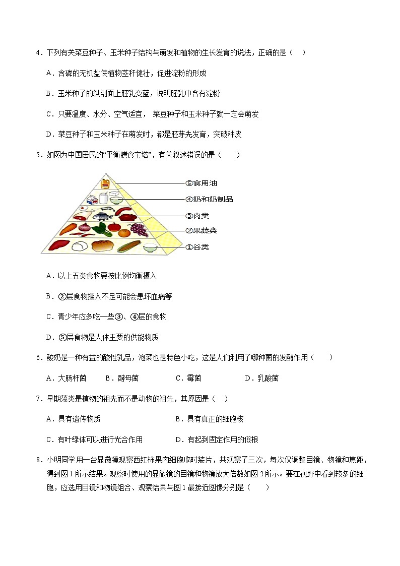 2024年中考生物（广东省）第二次模拟考试（含答案）第2页