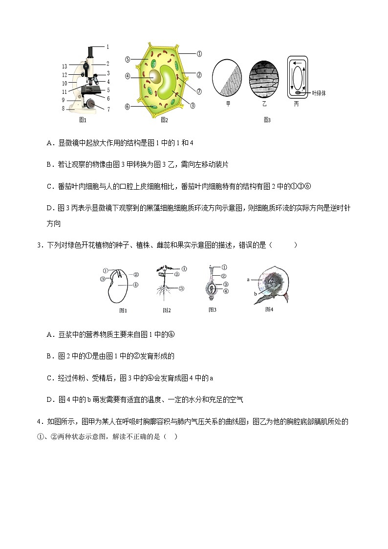 2024年中考生物（河北）第二次模拟考试（含答案）第2页