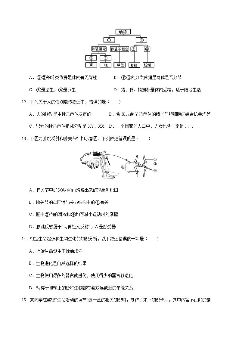 2024年中考生物（江西）第二次模拟考试（含答案）第3页