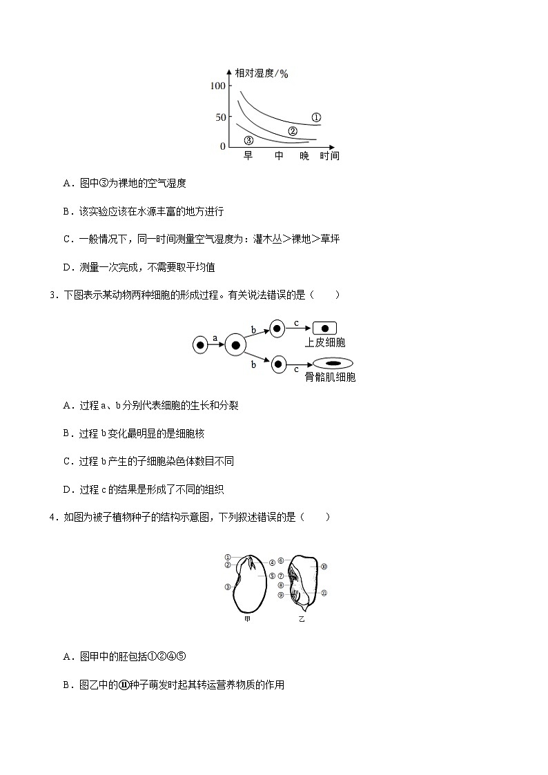 2024年中考生物（南通）第二次模拟考试（含答案）第2页