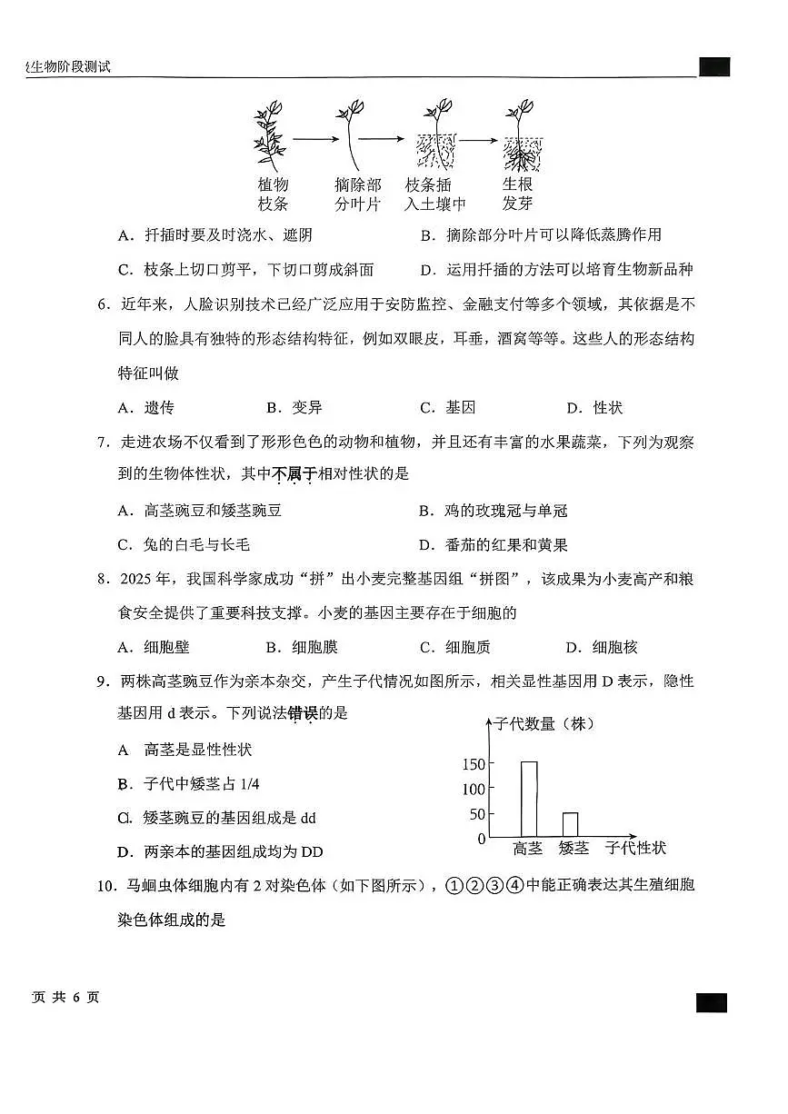 河北省石家庄市外国语学校2025-2026学年八年级上学期第二阶段测试生物试卷（月考）第2页