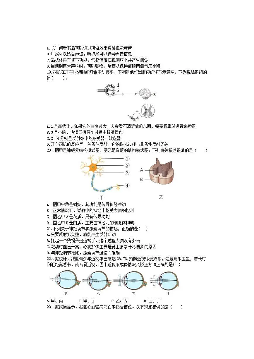 2025-2026学年山东省济宁市八年级上学期12月月考生物试题（有答案）第3页