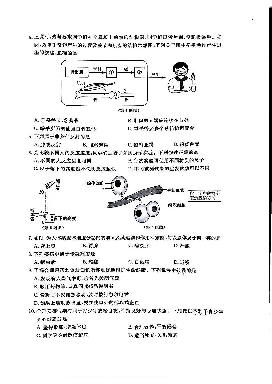 吉林省长春市绿园区2025-2026学年八年级上学期1月期末生物试题第2页