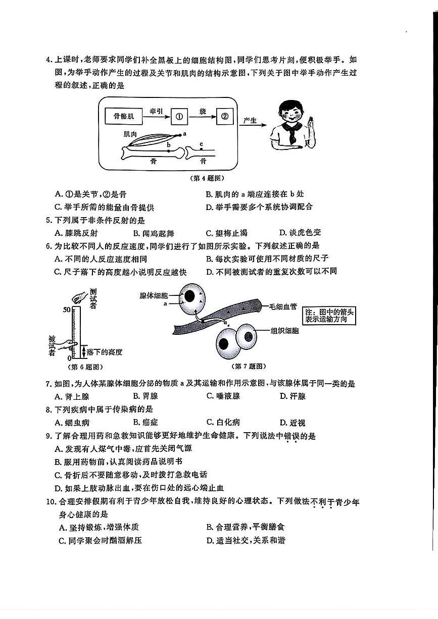 吉林省长春市绿园区2025-2026学年八年级上学期1月期末生物试题第2页