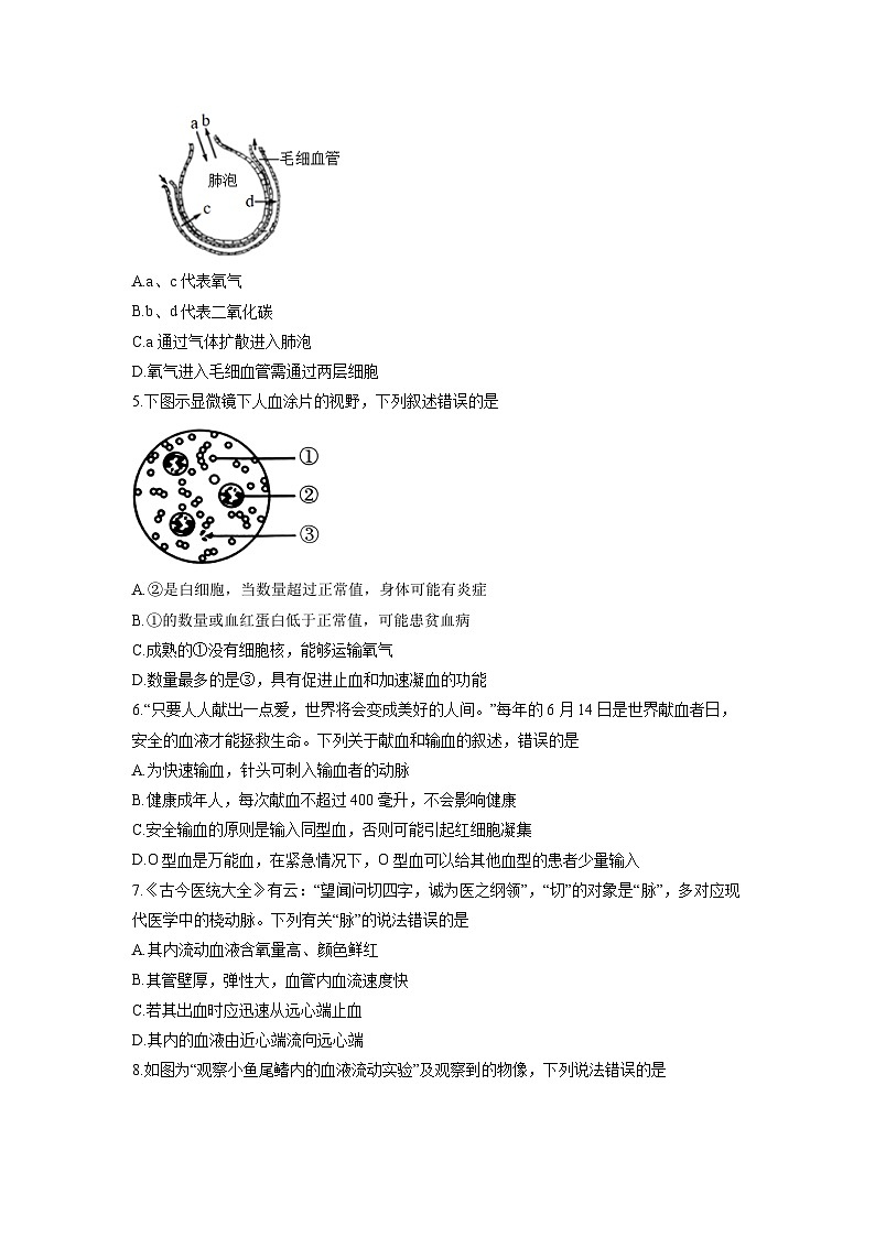 2025-2026学年黑龙江省大庆市肇源县七年级上学期期末生物试卷（学生版）第2页