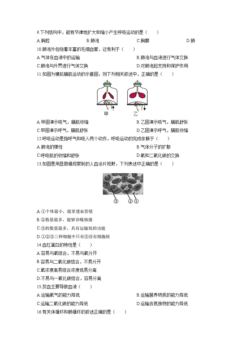 2025-2026学年山东省菏泽市八年级上学期期中生物试卷（学生版）第2页