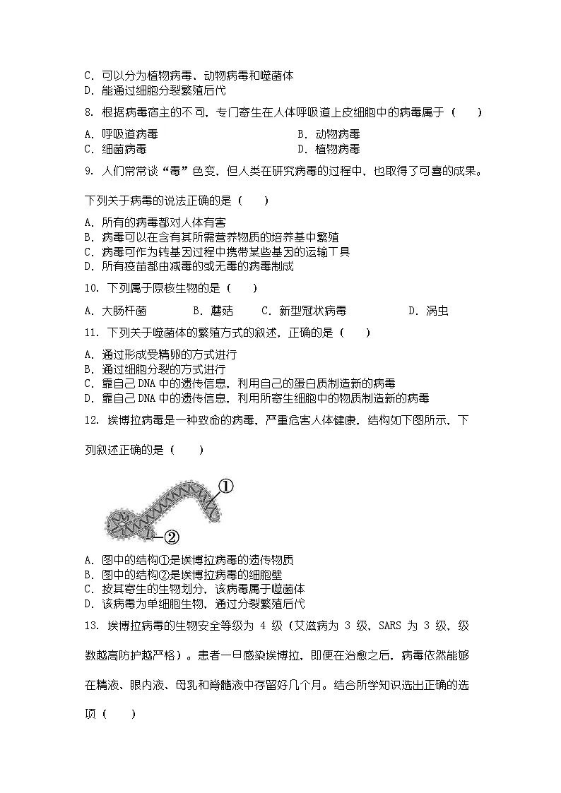 病毒专项训练卷第2页