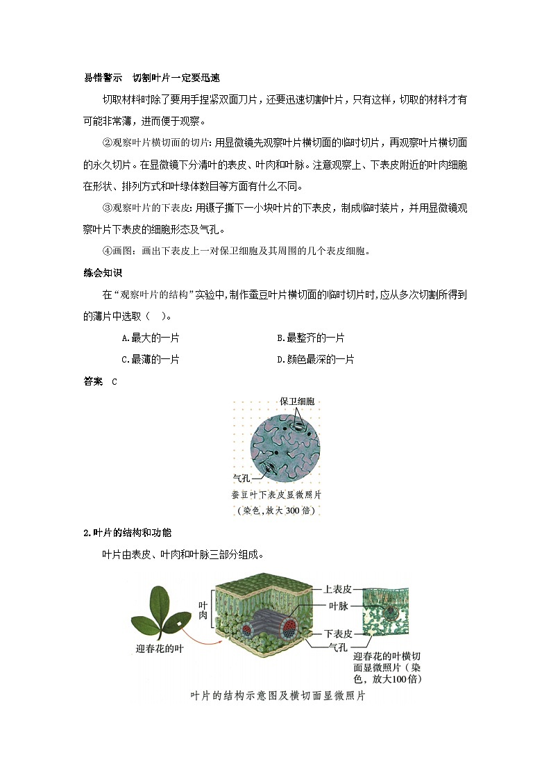 专题09植物体内的物质与能量变化（word） 2025-2026学年初中生物人教版2024一轮复习讲义知识清单+习题（解析版）第3页