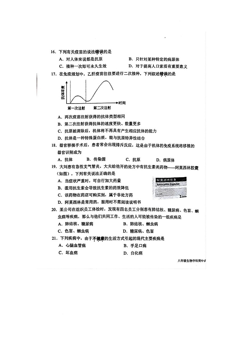 广东省揭阳市揭东区2025-2026学年八年级上学期期中生物学试题第3页
