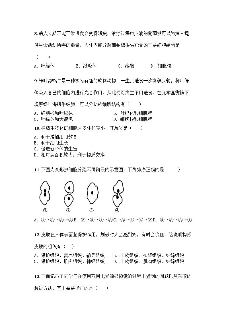 河南省安阳市林州市2025-2026学年七年级上学期期中生物学试题第3页