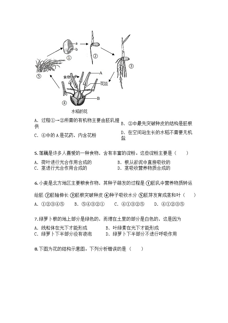 河南省漯河市郾城区2024-2025学年七年级下学期期中生物试题第2页