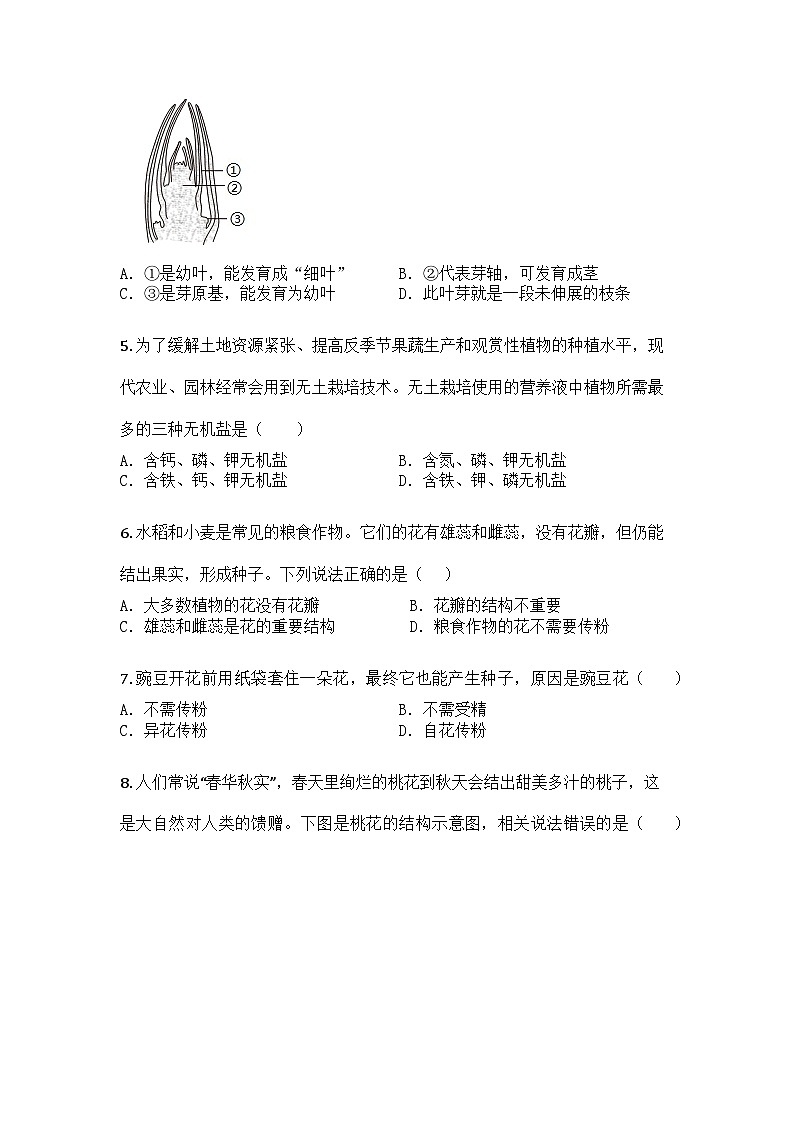河南省漯河市召陵区2024-2025学年七年级下学期期中生物试题第2页