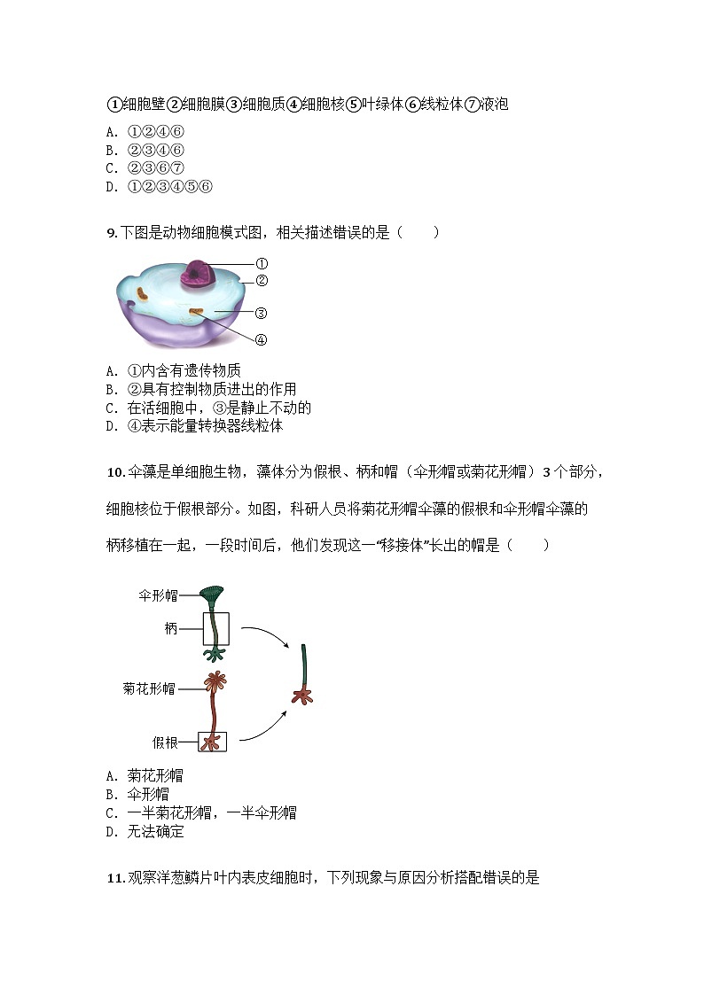 河南省平顶山市郏县2025-2026学年七年级上学期期中生物学试题第3页