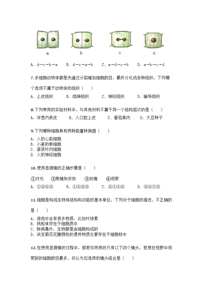 河南省三门峡市渑池县2025-2026学年七年级上学期期中生物学试题第2页