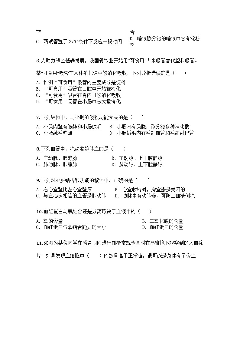 河南省石家庄市第二十七中学2024-2025学年七年级下学期期中生物试题第2页