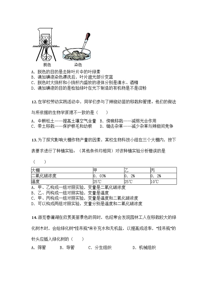 河南省信阳市潢川县2024-2025学年七年级下学期期中生物试题第3页
