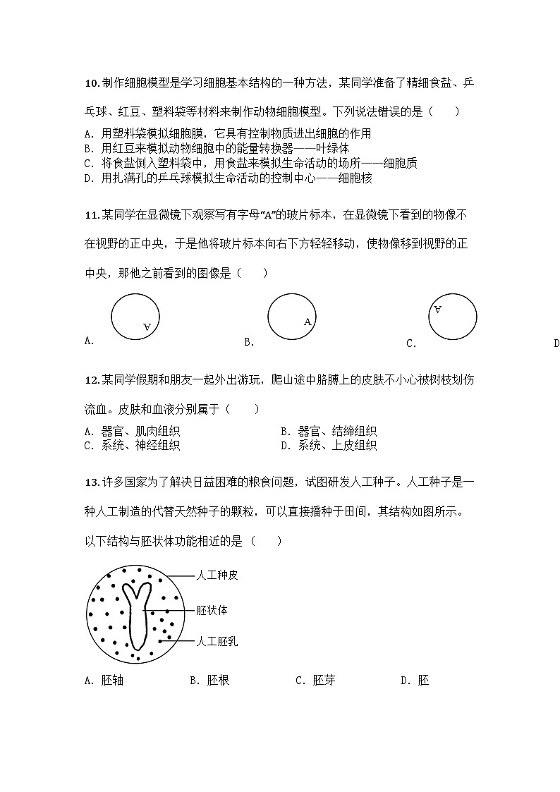 河南省信阳市罗山县2025-2026学年七年级上学期期中生物学试题第3页