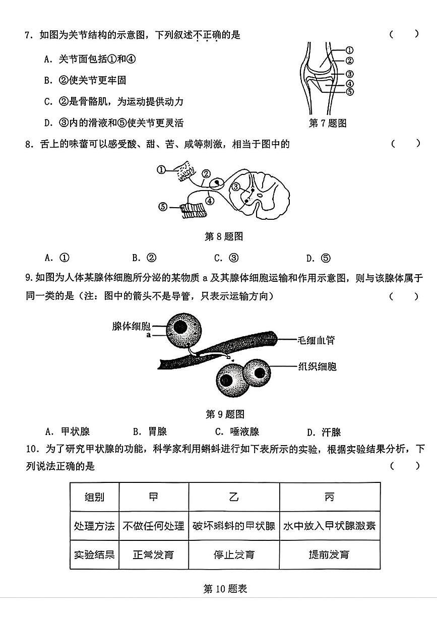 辽宁省沈阳市沈北新区2025-2026学年八年级上学期期末考试生物试题第2页