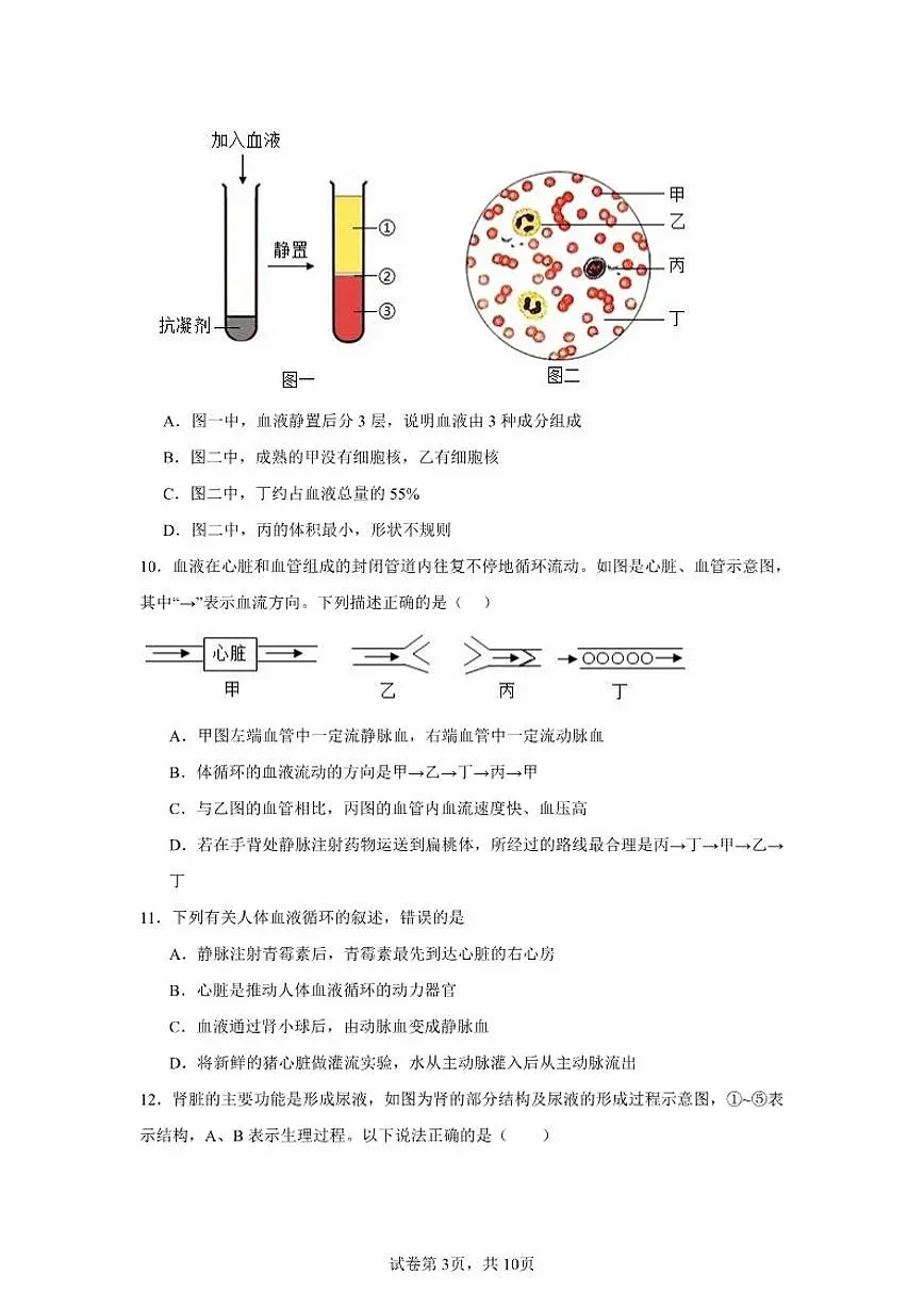 2025-2026学年甘肃省武威第二十中学八年级上学期12月生物作业复习试题（有答案）第3页