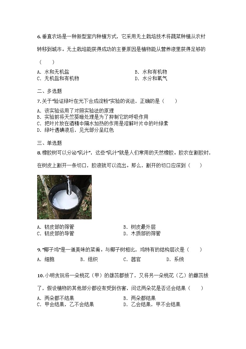 河南省安阳市内黄县2024-2025学年七年级上学期期末生物试题第2页