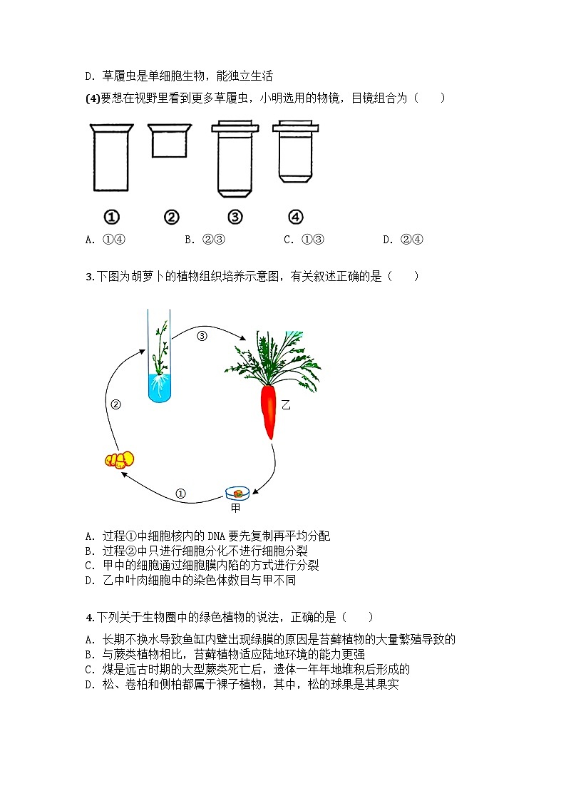 河南省漯河市郾城区2024-2025学年七年级上学期期末生物试题第3页
