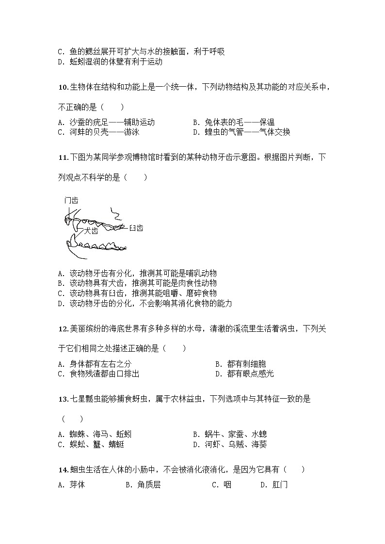 河南省三门峡市渑池县2024-2025学年七年级上学期期末生物试题第3页