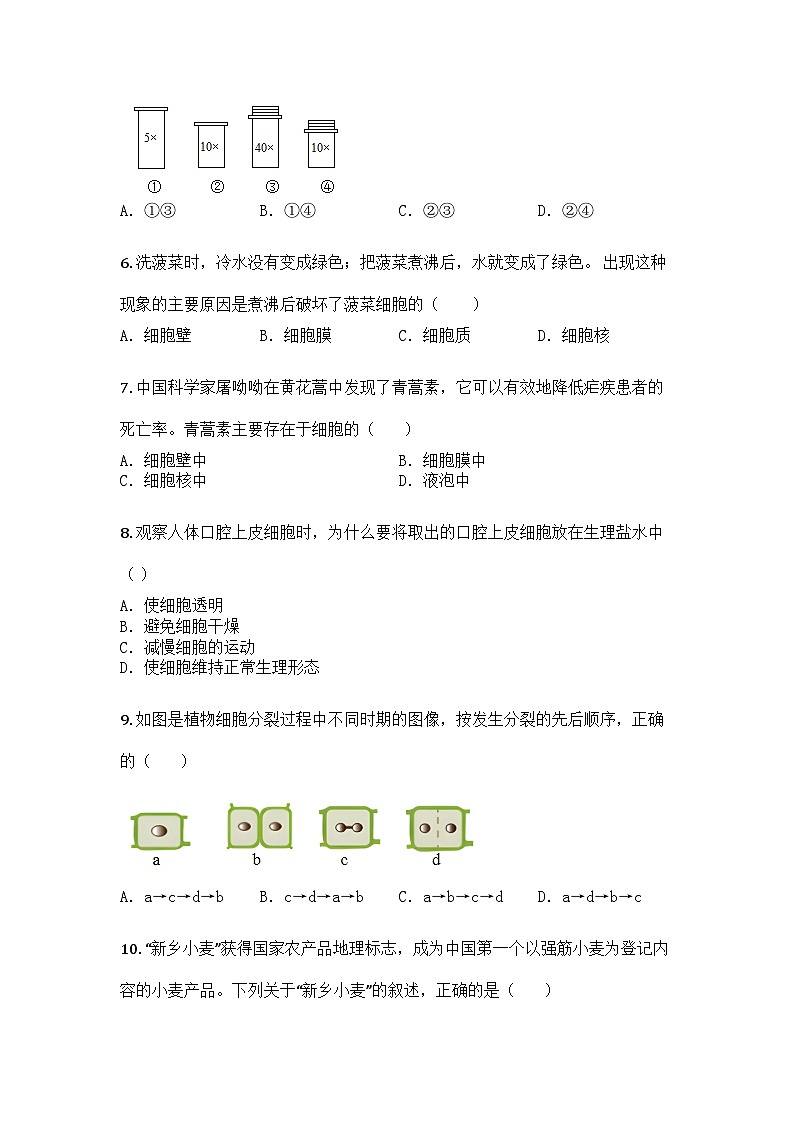 河南省商丘市虞城县2024-2025学年七年级上学期期末生物试题第2页