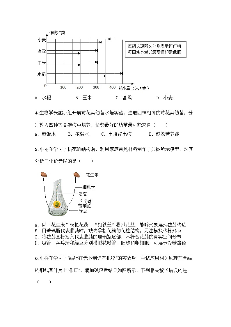 河南省实验中学2024-2025学年七年级下学期期末生物试题第2页