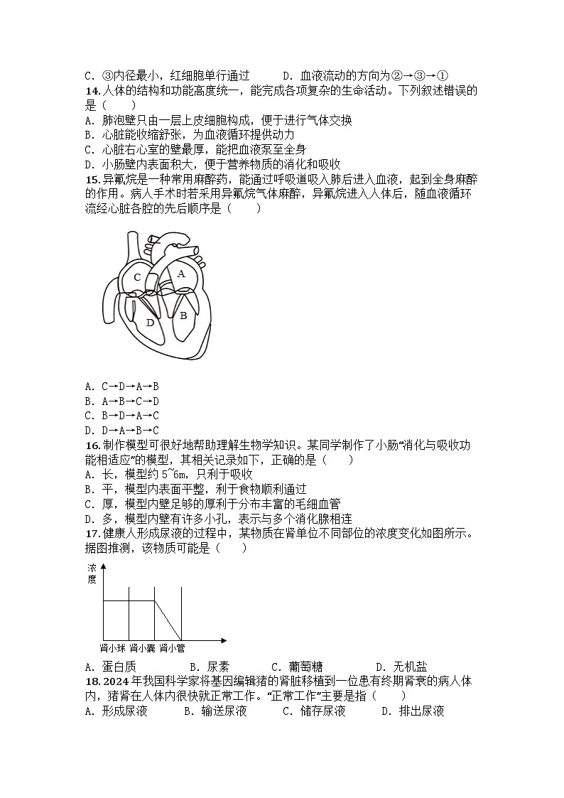 河南省长葛市2024-2025学年七年级下学期期末生物试题第3页