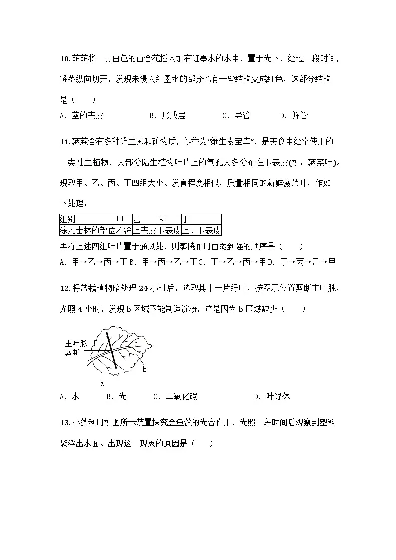 河南省周口市西华县2024-2025学年七年级下学期期末生物试题第3页