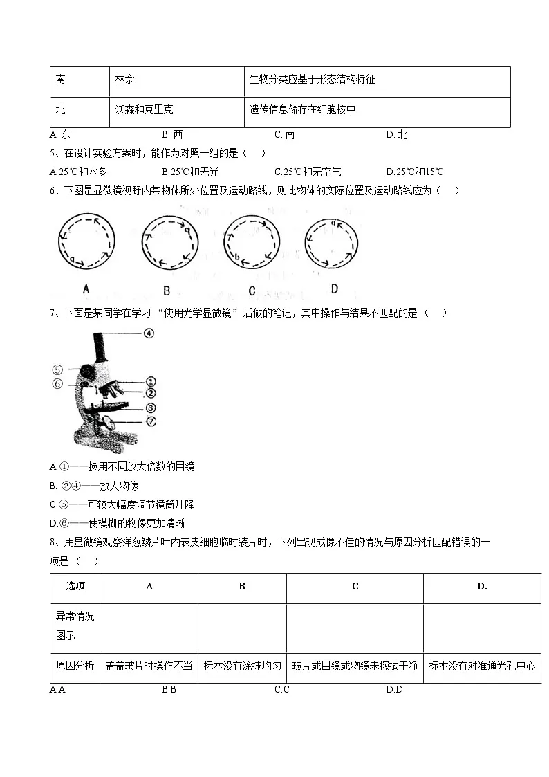 河北省廊坊市安次区2025_2026学年七年级上学期1月期末生物试题(文字版含答案)第2页