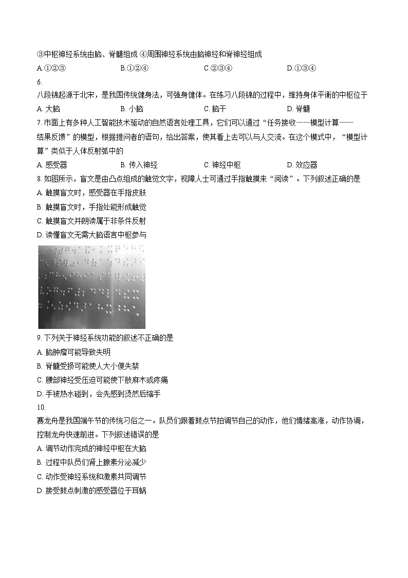 广东省揭阳市部分学校2025_2026学年八年级生物学上学期期末模拟试题（文字版，含答案）第2页