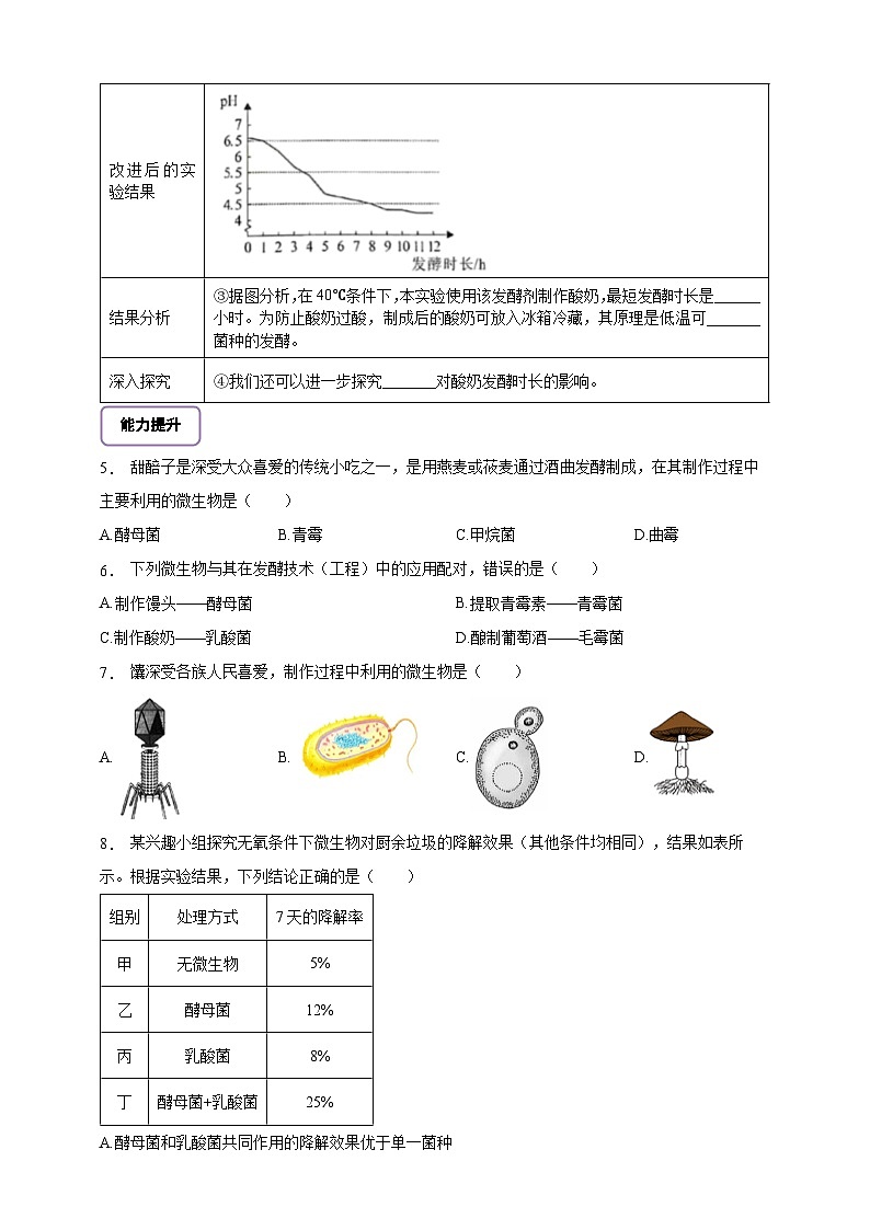 5.12.2 微生物与人类的关系-分层作业（含答案）--北师大版生物八年级上册第2页