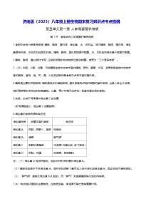 济南版(2025)八年级上册生物期末复习知识点考点提纲 讲义