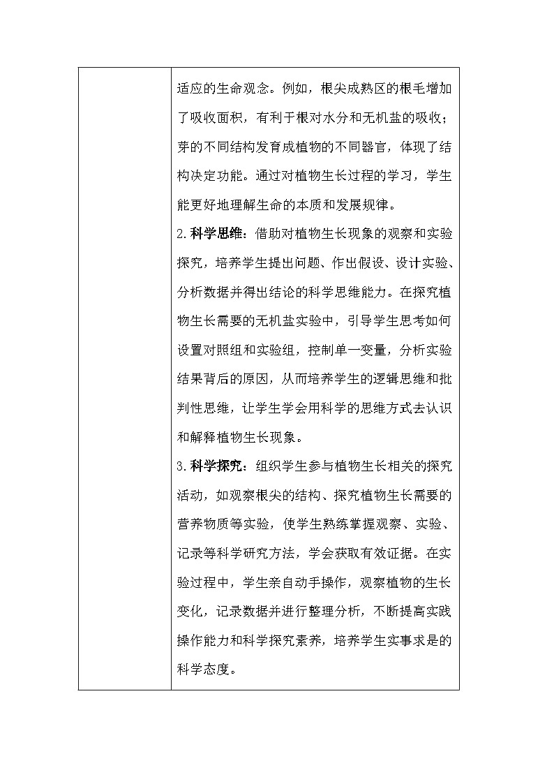 苏教版（2024）七年级下册生物第9章第2节《植物的生长》教案第2页