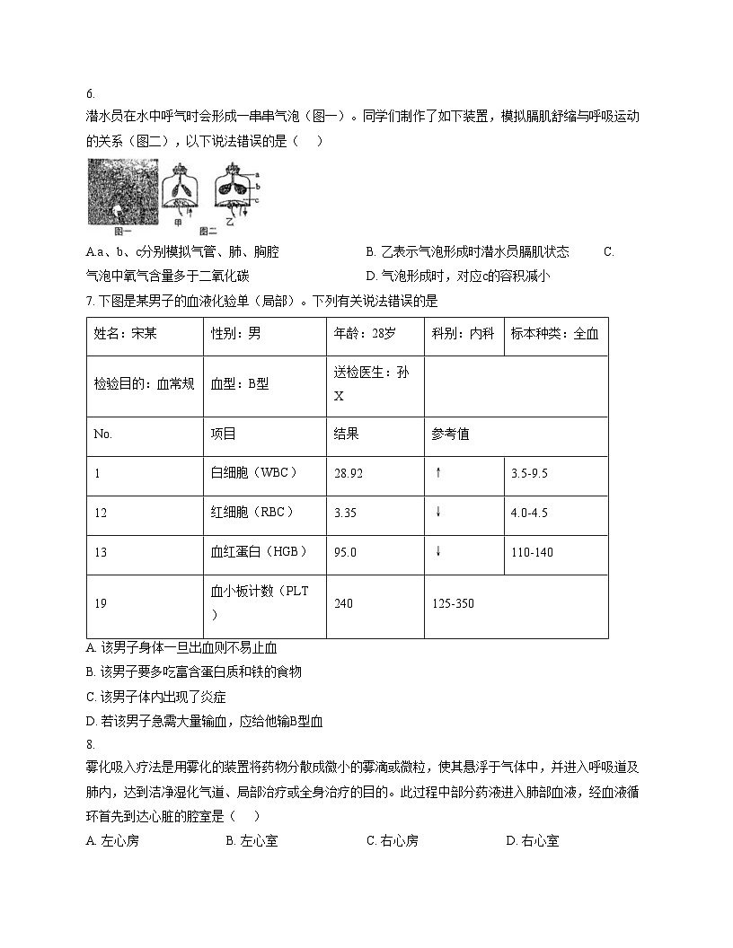 山东省菏泽市郓城县2025_2026学年九年级上学期12月月考生物试题（文字版，含答案）第2页