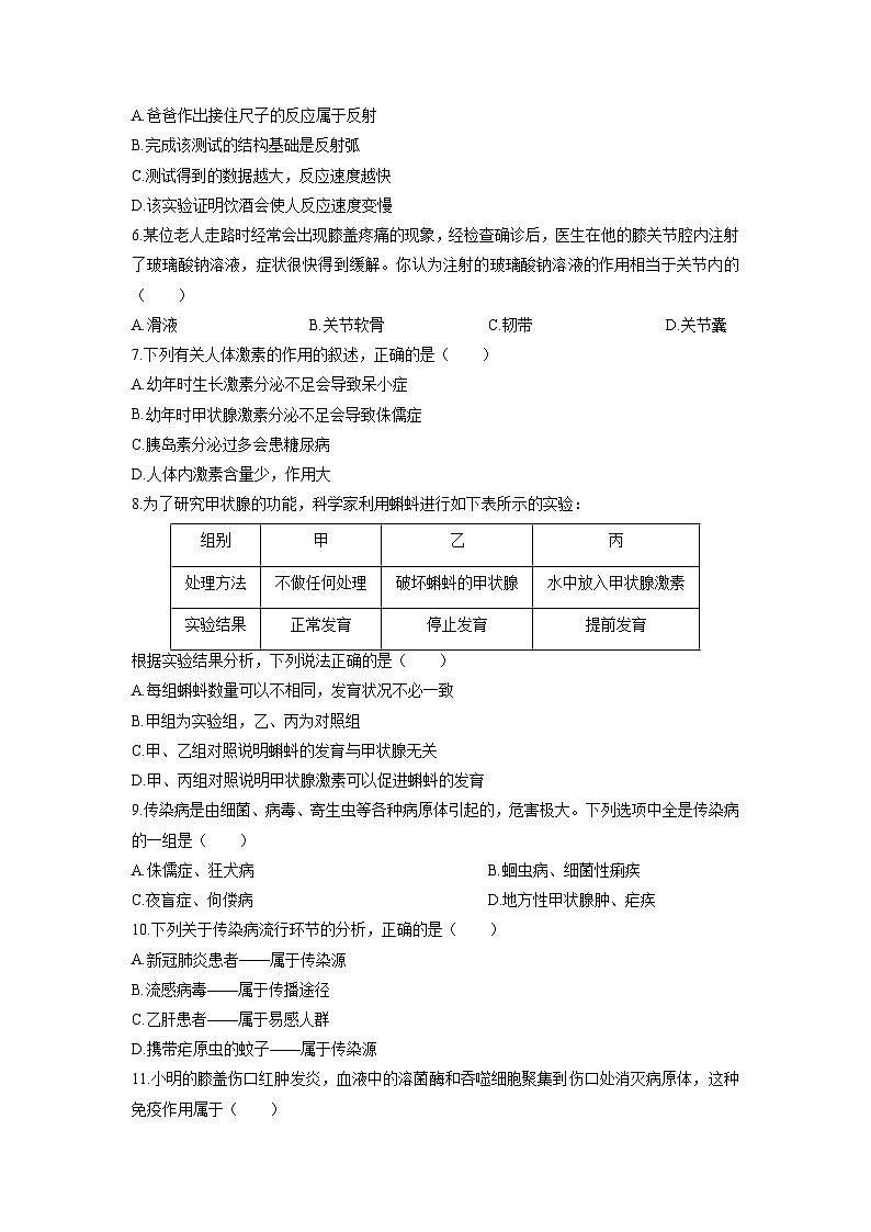 2025-2026学年云南省昭通市昭阳区八年级上学期期末生物试卷（学生版）第2页