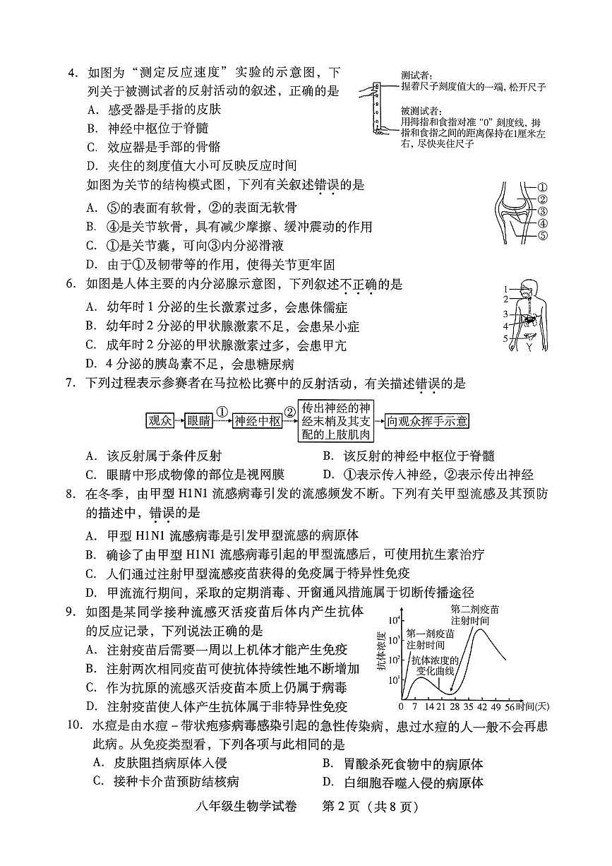 湖南省衡阳市蒸湘区2025-2026学年八年级上学期1月期末生物试题第2页
