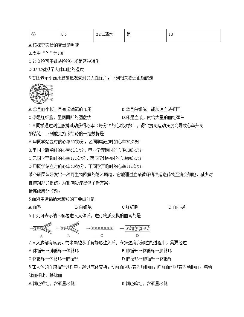 山西省运城市闻喜县部分学校2025—2026学年八年级上学期阶段质量评估生物试卷(文字版含答案)第2页