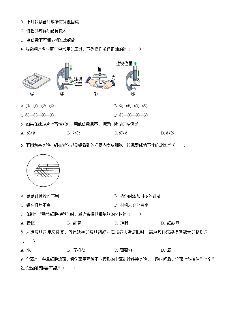 广东省东莞市2025-2026学年七年级上学期期末生物学试题（原卷版+解析版）第2页