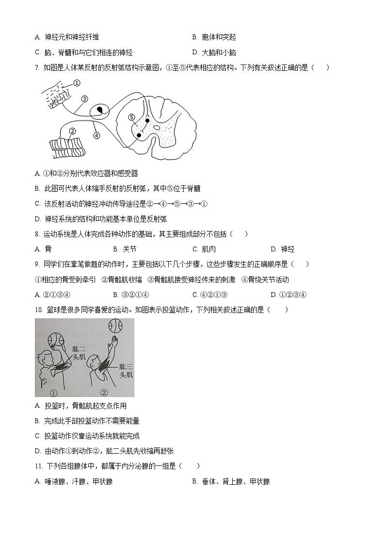 广东省东莞市2025-2026学年八年级上学期1月期末生物试题（原卷版+解析版）第2页