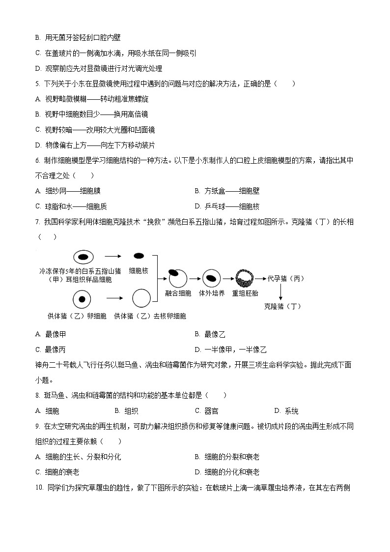 陕西省宝鸡市渭滨区2025-2026学年七年级上学期期末生物学试题（原卷版+解析版）第2页